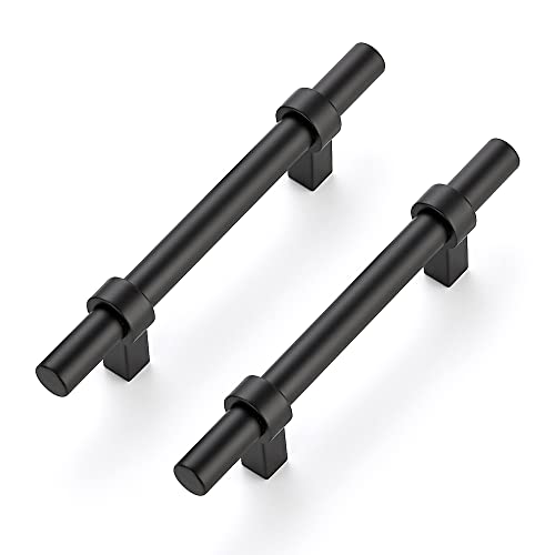 Image of Ravinte 15 Pack 6 Inch Cabinet Pulls Matte Black Kitchen Cabinet Hardware Cupboard Handles with Square Base 6 inch Length,3.5 inch Hole Center
