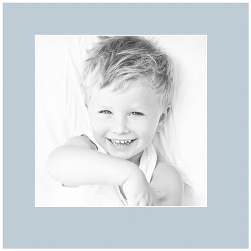 9x9 Fountain Blue/Baby Blue Custom Mat for Picture Frame with 5x5 Opening Size (Mat Only, Frame NOT Included) - 5 Pack