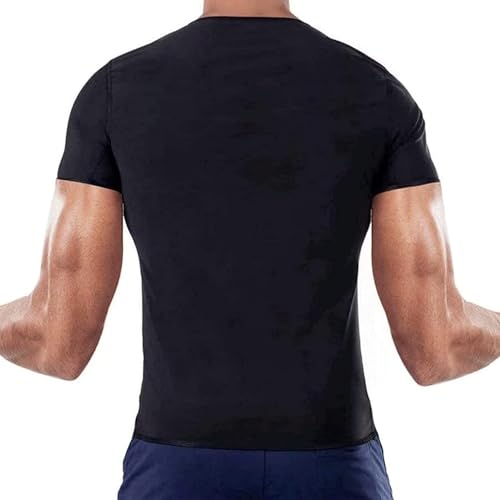 Image of Sauna Shirt for Men Workout: Neoprene Short Sleeve Sweat Shirt for Weight Loss - Mens Gym Compression Sauna Vest