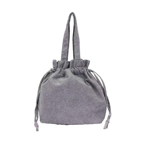 Siffler B155 Drawstring Shoulder Bag, Miffy Corduroy, Women's, Face Gray2