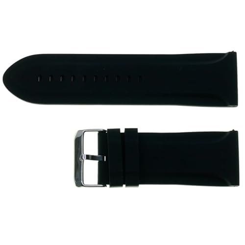 CHRISTIAN GAR CG-20290 Correa de Silicona Color Negro Con Hebilla de Acero Inoxidable (30 mm)