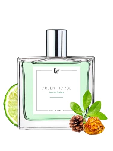 Image of EM5 Green Horse Perfume for Men & Women | Woody Fruity Musky Fresh Aromatic Fragrance | 50 ml Unisex Eau de Parfum Spray | Luxury Gift for Him & Her