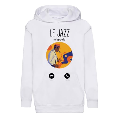 Sweat à capuche enfant saxophone et pull jazz de qualité premium pour junior