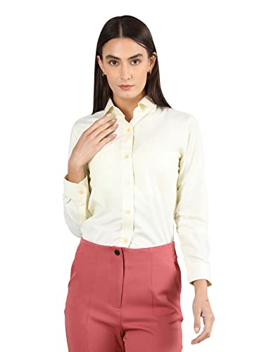 Image of CHKOKKO Women Solid Polycotton Regular Formal Shirt