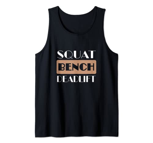 Squat Bench Deadlift/Powerlifting/ Retro Font Canotta
