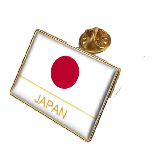 Broche de la bandera de Japón esmaltado con acabado brillante para trajes formales