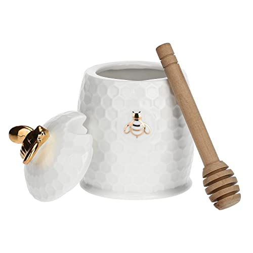 La Porcellana Bianca - Vasetto Miele con Servimiele in Gift Box - Arredo Casa, Tè, Caffè e Colazione - Porcellana - Ø 8; h12 cm - immagine 4
