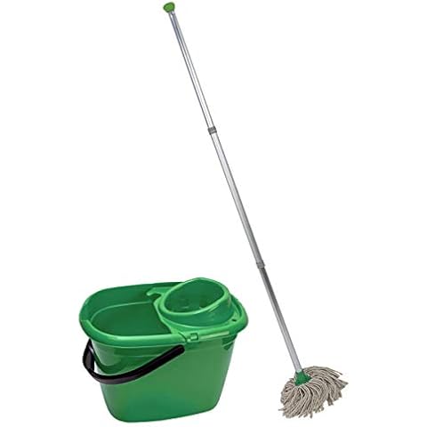 Abbey Professional Mop and Bucket Kit with Two mop Heads (Green) Cover