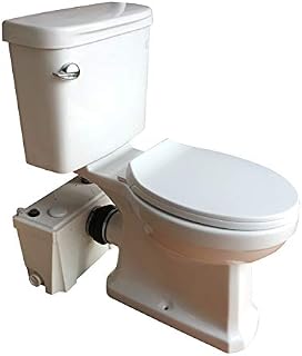 INTELFLO Macerating Toilet Kit Included 500Watt Macerator Pump and Round Toilet Bowl, Water