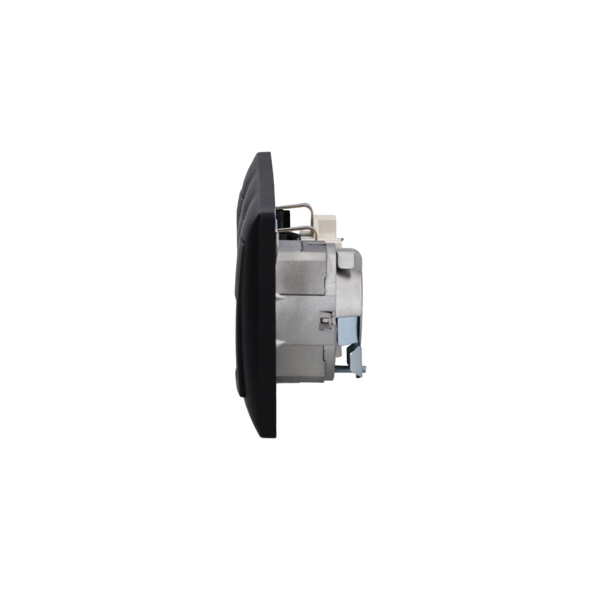 Busch-Jaeger Busch-balance SI Set: Rutenbeck Anschlussdose 136104070 UAE-Cat.6A iso-8/8 Up 0 mit Zentralscheibe 2-fach + 2x 20 EUC-915 Steckdose + 1723-915 3-fach Rahmen Schwarz Matt
