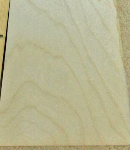 Hoja de chapa de madera de abedul 6.5" x 46" con respaldo fenólico HPL 125" espesor