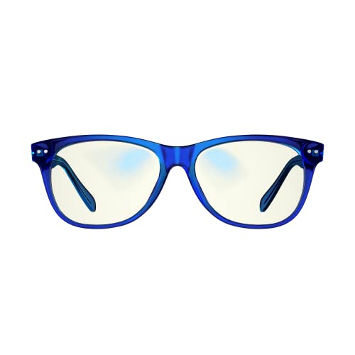 Swanwick Blue Light Blocking Glasses for Women, Men Anti Eyestrain Headache for Computer, Gaming, TV, Phone Screen. Sleep Aid. Crystal Day Swannies (Regular, Sapphire)