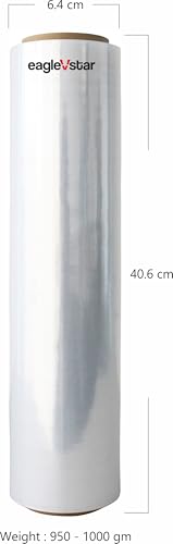 Image of 16 inch (40 cm) x 200 Meters length large wrap Roll for Packing and multipurpose use. 1 Kg in weight. (Pack of 1)