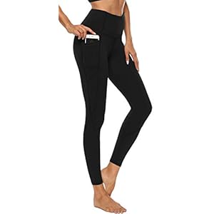 Persit Sportbroek voor dames, hoge taille, ondoorzichtig, sportlegging, yogabroek met zakken