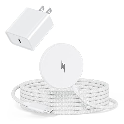 Image of 25W[Apple MFi Certified] Magnetic Wireless Charger iPhone Charger Fast Charging,6FT Apple Mag Safe Chargers Pad 35W Adapter Block for iPhone 17E /17 Pro Max /Air /16 ProMax /16 /15 Plus /15,AirPods