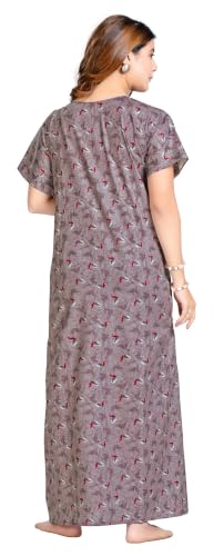 Image of PNAEONG Women's Cotton Printed Nighty Night Gown Maxi Free Size (Pack of 2)