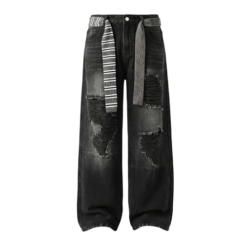 Pantalones vaqueros holgados para mujer estilo cargo y tiro alto