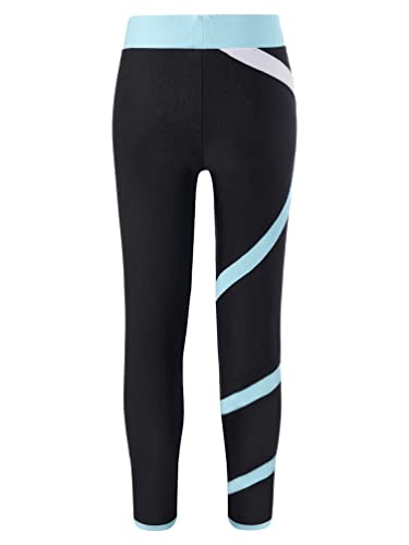 Kids Girls Spiral Figure Skating Pants Workout Yoga Pants Gymnastics Ballet Dance Tights Leggings2