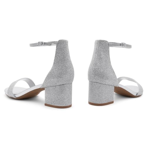 Image of Herstyle Low Block Heels for Women - 2.25 Inch Open Toe Chunky Heel Sandals with Dressy Ankle Strap for Wedding, Prom, Party & Office