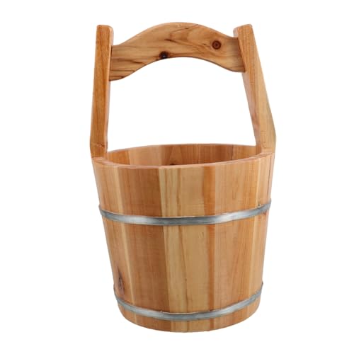 Cubo portátil de madera rústica para spa de pies