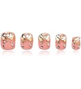 LOVFUL Press on Nails Stardust Gold Rhinestone | Handmade with Full Covered Crystals | Reusable F...