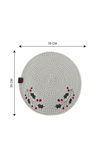 Platos decorativos redondos 14 pulg Set x2 Blanco miniatura 7