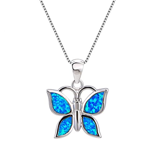 Collier opale de feu bleue, le cadeau de mariage idéal avec son papillon