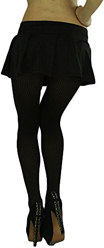 Image of ToBeInStyle Womens High Fashion Sheer Full Footed Vertical Stripe Tights