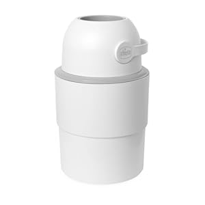 Chicco Teleskop-Windeleimer, Geräumig und Praktisch, Kompaktes Design, Kompatibel mit Chicco Odour Off Müllbeuteln, Hergestellt aus 50 Prozent wiederverwendetem Kunststoff, weiß