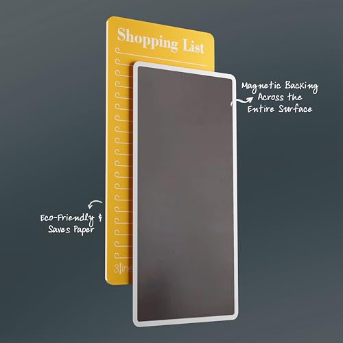Image of 3 Lines Shopping List Fridge Magnet with Marker|Smart Planning & Shopping for Family, Working Professionals|to Do List| Acrylic Magnetic Notepad for Kitchen Organisation|12x24 cms|Papaya Color|Large