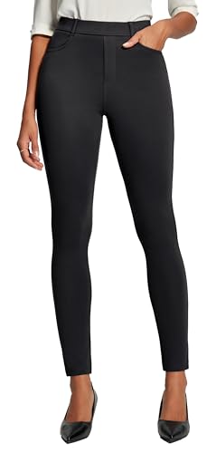 Heathyoga Womens Dress Pants Pull On Stretchy Work Pants Women Business Casual Outfits Slacks for Women Teacher Pants Office Black