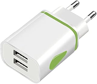 Pipestation® EU 2 Pin to USB Plug Travel Adapter Charger | Euro Wall Adaptor with 2 USB Ports | European Universal Power Charging compatible with iPhone Samsung Smartphones Tablet Shaver Toothbrush