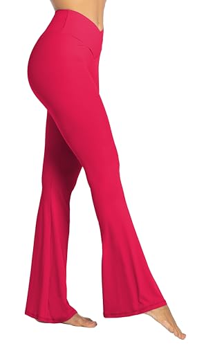 Image of Sunzel Flare Leggings, Crossover Yoga Pants with Tummy Control, High-Waisted and Wide Leg