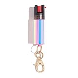 Pepper Spray Maximum Strength Self Defense Keychain for Women, 12-Foot Spray Range & UV Dye - Holographic