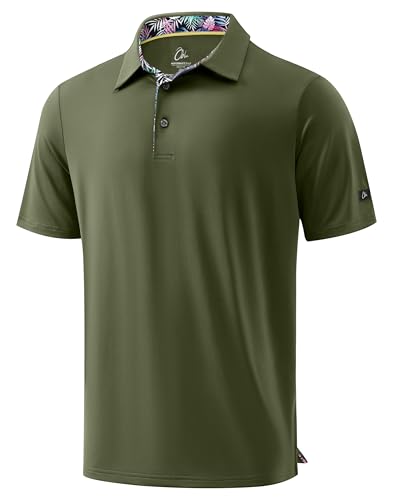 Image of Obla Mens Golf Shirt Short Sleeve Dry Fit Moisture Wicking Performance Athletic Casual Work Collared Polo Shirts for Men
