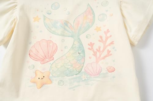 Image of Mud Kingdom Toddler Little Girls T-Shirts Colorful Love Heart Printing Ruffle Sleeve Valentine's Day Tees Casual Summer