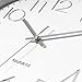 Foxtop Silver Wall Clock Silent Non-Ticking Battery Operated Round Modern Wall Clock for Office School Home Living Room Bedroom Bathroom Kitchen Decor 12 inch