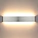 Lightess 20W 50CM Apliques de Pared LED Lámpara de Pared Interior Luz Moderna Agradable Luz de Aluminio Iluminación para Salón, Dormitorio, Sala, Pasillo, Escalera, Cuerpo Plata, 3000K Blanco Cálido