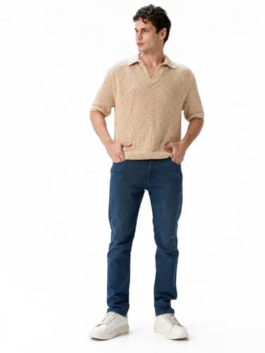 Image of Minus One Slim Fit Stretchable Mid Rise Jeans for Men | Mens Denim Cotton Pants | Stylish Ankle Length Jean