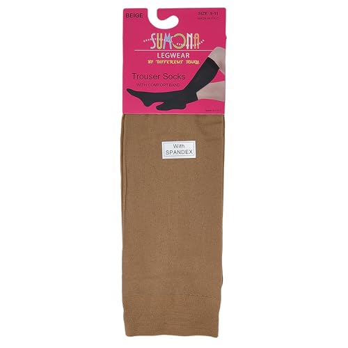 SUMONA 6 Pairs Women Opaque Stretchy Spandex Knee High Trouser Socks