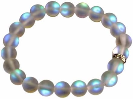 Bracelet quartz rainbow aura boho de 8 mm pour la méditation et le reiki unisexe