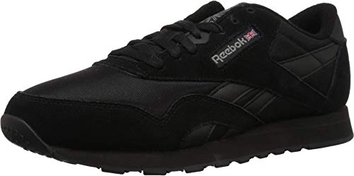 Reebok Men's Classic Nylon Sneaker, Black/Black/Carbon, 10