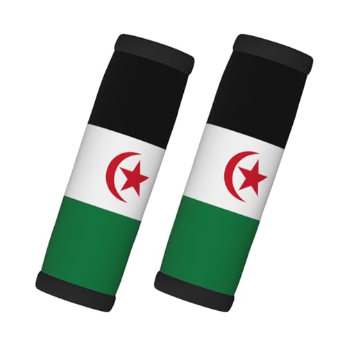 Paquete de 2 fundas de agarre de viaje para maletas, mochilas, diseño de bandera del Sáhara Occidental