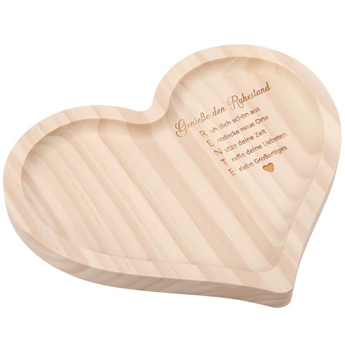 Geiserailie Cadeaux pour Maman Amie Grand-Mère Retraite Plateau en Bois Forme de Cœur avec...