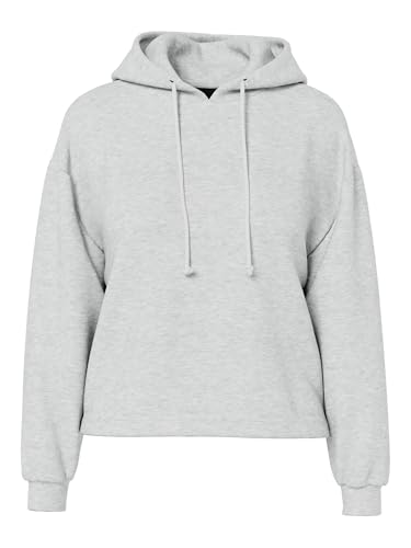 PIECES Pcchilli LS Hoodie Noos BC, Sudadera con Capucha Mujer, Gris Claro, M