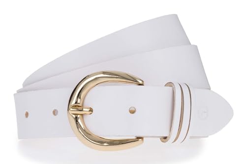 Ceinture Tamaris cuir blanc W80 accessoire luxe épuré