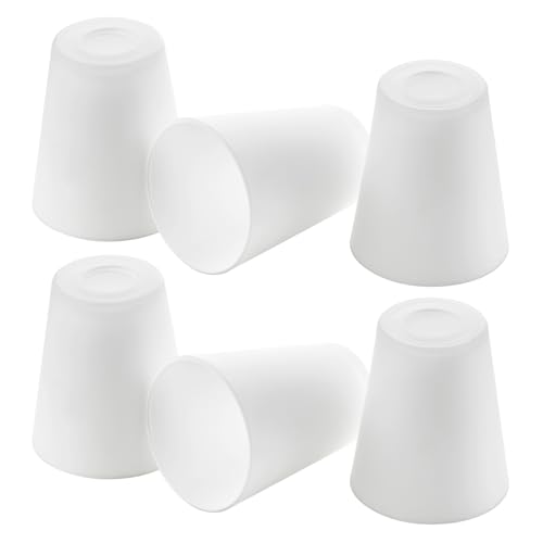 Image of Fixture Replacement Frosted Glass Shade, E26 Base with 1-5 /8 inch Fitter, 6-Pack Cone Replacement White Shades for Pendant Light, Wall Sconce, Vanity Light, Table Lamp