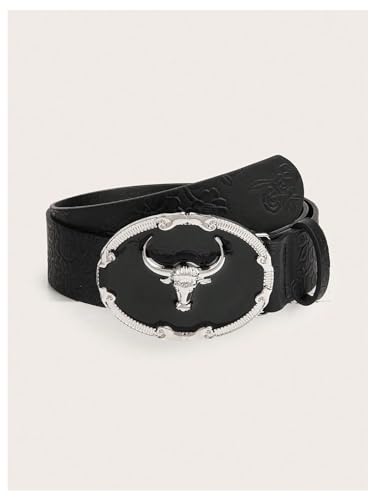 GORGLITTER Women's 2 Piece Cowboy Belts Vintage Country Belt Leather Jean Belet4