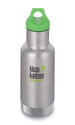 Klean Kanteen Kids Insulated Stainless Steel Water Bottle with Leak Proof Loop Cap - 12oz - Brushed Stainless