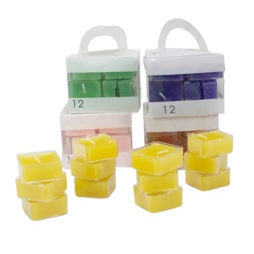Recopilación de Iluminación de ambiente los 5 más buscados. 49 Paquete de 12 Velas Mini Cuadradas Decorativas. Set de Velitas de Cera en Cubo de un Solo Color Uniforme. Iluminación de Ambiente para Fiestas, Cenas y Recuerdos Colores Surtidos